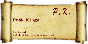 Pták Kinga névjegykártya